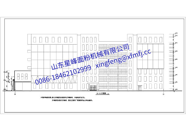 6层混凝土框架结构面粉厂厂房建筑施工图